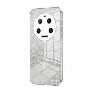 For Xiaomi 13 Ultra Gradient Glitter Powder Electroplated Phone Case(Transparent)
