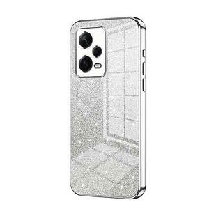 For Xiaomi Redmi Note 12 Pro+  Gradient Glitter Powder Electroplated Phone Case(Silver)