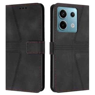For Xiaomi Redmi Note 13 Pro 5G Triangle Solid Color Leather Phone Case(Black)