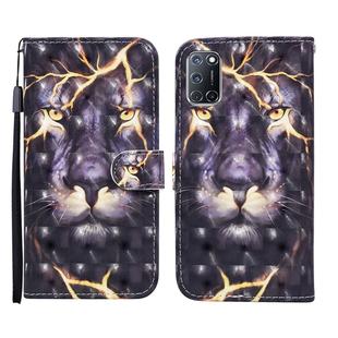 For OPPO A72 3D Painted Pattern Horizontal Flip Leather Case with Holder & Wallet & Card slot & Lanyard(Thunder Lion)