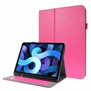 For iPad Pro 12.9 inch (2020) Crazy Horse Texture Horizontal Flip Leather Tablet Case with 2-folding Holder & Card Slot(Rose Red)
