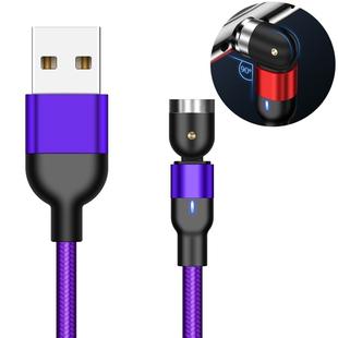 1m 2A Output USB Nylon Braided Rotate Magnetic Charging Cable, No Charging Head (Purple)