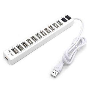 12-Port USB 2.0 HUB，Suitable for Notebook / Netbook(White)