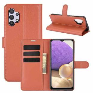 For Samsung Galaxy A32 5G Litchi Texture Horizontal Flip Protective Case with Holder & Card Slots & Wallet(Brown)