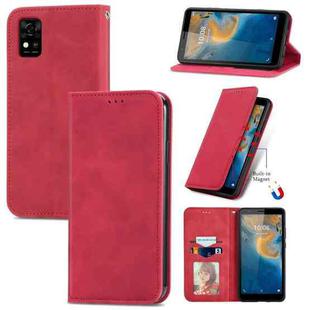 For ZTE Blade A31 Retro Skin Feel Magnetic Horizontal Flip Leather Phone Case(Red)