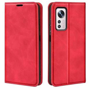 For Xiaomi 12 Retro-skin Magnetic Suction Leather Phone Case(Red)