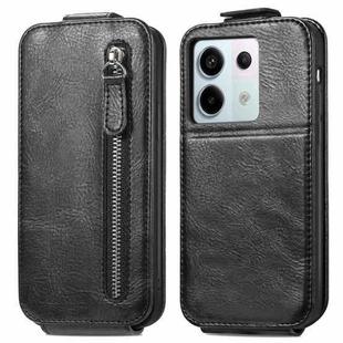 For Xiaomi Redmi Note 13 Pro 5G Zipper Wallet Vertical Flip Leather Phone Case(Black)