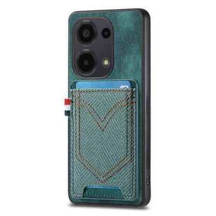 For Xiaomi Redmi Note 13 Pro 4G Denim Texture Leather Skin Phone Case with Card Slot(Green)