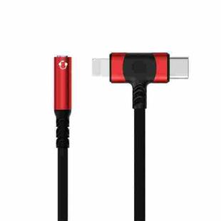 JS-65 Male to 3.5mm Audio Female Headphone Adapter Cable Cord(Red)