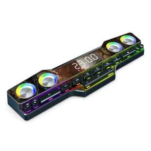 V18 Keyboard Design Colorful LED Bluetooth Speaker with Alarm Clock Function(Cool Black)