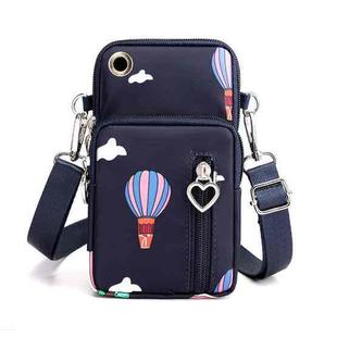 Crossbody Mobile Phone Bag Vertical Wallet Wrist Pouch With Arm Band for Women, Style: Blue Balloon 