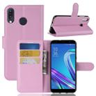 For Asus Zenfone Max (M1) ZB555KL Litchi Texture Horizontal Flip Leather Case with Wallet & Holder & Card Slots(Pink) - 1