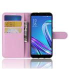 For Asus Zenfone Max (M1) ZB555KL Litchi Texture Horizontal Flip Leather Case with Wallet & Holder & Card Slots(Pink) - 5