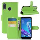 For Asus Zenfone Max (M1) ZB555KL Litchi Texture Horizontal Flip Leather Case with Wallet & Holder & Card Slots(Green) - 1