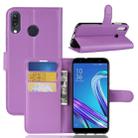 For Asus Zenfone Max (M1) ZB555KL Litchi Texture Horizontal Flip Leather Case with Wallet & Holder & Card Slots(Purple) - 1