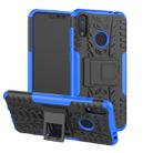Tire Texture TPU+PC Shockproof Case for Asus Zenfone Max (M2), with Holder (Blue) - 1