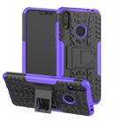 Tire Texture TPU+PC Shockproof Case for Asus Zenfone Max (M2), with Holder (Purple) - 1