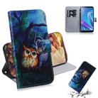 Oil Painting Owl Pattern Coloured Drawing Horizontal Flip Leather Case for Asus Zenfone Max (M1) ZB555KL, with Holder & Card Slots & Wallet - 1