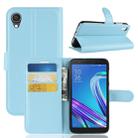 Litchi Texture Horizontal Flip Leather Case for  Asus ZenFone Live (L1) ZA550KL, with Wallet & Holder & Card Slots (Blue) - 1