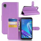 Litchi Texture Horizontal Flip Leather Case for  Asus ZenFone Live (L1) ZA550KL, with Wallet & Holder & Card Slots (Purple) - 1