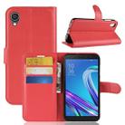 Litchi Texture Horizontal Flip Leather Case for  Asus ZenFone Live (L1) ZA550KL, with Wallet & Holder & Card Slots (Red) - 1