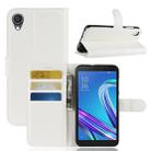 Litchi Texture Horizontal Flip Leather Case for  Asus ZenFone Live (L1) ZA550KL, with Wallet & Holder & Card Slots (White) - 1