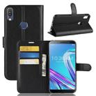 Litchi Texture Horizontal Flip Leather Case for Asus Zenfone Max Pro (M1) ZB601KL, with Wallet & Holder & Card Slots (Black) - 1