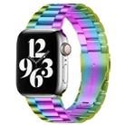 For Apple Watch Series 10 42mm / 9&8&7 41mm / SE 3&SE 2&6&SE&5&4 40mm / 3&2&1 38mm Fold Buckle 3 Beads Stainless Steel Watch Band (Colour) - 1