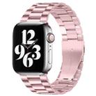 For Apple Watch Series 10 42mm / 9&8&7 41mm / SE 3&SE 2&6&SE&5&4 40mm / 3&2&1 38mm Fold Buckle 3 Beads Stainless Steel Watch Band (Pink) - 1