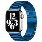 For Apple Watch Series 9&8&7 41mm / SE 3&SE 2&6&SE&5&4 40mm / 3&2&1 38mm Fold Buckle 3 Beads Stainless Steel Watch Band (Blue) - 1