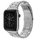 For Apple Watch Series 9&8&7 41mm / SE 3&SE 2&6&SE&5&4 40mm / 3&2&1 38mm Fold Buckle 3 Beads Stainless Steel Watch Band(Silver) - 1