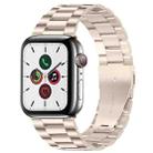 Fold Buckle 3 Beads Stainless Steel Watch Band For Apple Watch Ultra 49mm&Watch Ultra 2 49mm / Series 9&8&7 45mm / SE 3&SE 2&6&SE&5&4 44mm / 3&2&1 42mm(Starlight) - 1