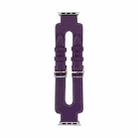 Kakapi for Apple Watch 38mm Fashionable Classical Double-buckle Genuine Cowhide Leather Watch Band (Purple) - 2