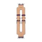 Kakapi for Apple Watch 38mm Fashionable Classical Double-buckle Genuine Cowhide Leather Watch Band (Purple) - 3