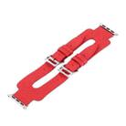 Kakapi for Apple Watch 38mm Fashionable Classical Double-buckle Genuine Cowhide Leather Watch Band (Red) - 4