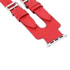 Kakapi for Apple Watch 38mm Fashionable Classical Double-buckle Genuine Cowhide Leather Watch Band (Red) - 7