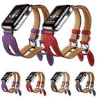 Kakapi for Apple Watch 42mm Fashionable Classical Double-buckle Cowhide Top Genuine Leather Watch Band(Red) - 9