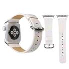 For Apple Watch Series 3 & 2 & 1 38mm Shiny Snakeskin Pattern Genuine Leather Wrist Watch Band(White) - 1