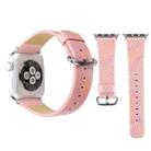 For Apple Watch Series 3 & 2 & 1 42mm Shiny Snakeskin Pattern Genuine Leather Wrist Watch Band(Pink) - 1