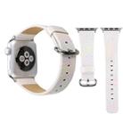 For Apple Watch Series 3 & 2 & 1 42mm Shiny Snakeskin Pattern Genuine Leather Wrist Watch Band(White) - 1