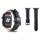 Ostrich Skin Texture Genuine Leather Wrist Watch Band for Apple Watch Series 3 & 2 & 1 42mm(Black) - 1