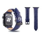 Ostrich Skin Texture Genuine Leather Wrist Watch Band for Apple Watch Series 3 & 2 & 1 42mm(Blue) - 1