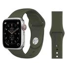For Apple Watch Series 3 & 2 & 1 38mm Fashion Simple Style Silicone Wrist Watch Band (Army Green) - 1
