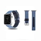 Cloth+Top-grain Leather Wrist Watch Band for Apple Watch Series 7 41mm / 6 & SE & 5 & 4 40mm / 3 & 2 & 1 38mm - 1