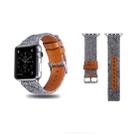 Cloth+Top-grain Leather Wrist Watch Band for Apple Watch Series 7 41mm / 6 & SE & 5 & 4 40mm / 3 & 2 & 1 38mm - 1