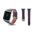 Square Hole Top-grain Leather Wrist Watch Band for Apple Watch Series 7 41mm / 6 & SE & 5 & 4 40mm / 3 & 2 & 1 38mm - 1