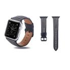 Round Hole Top-grain Leather Wrist Watch Band for Apple Watch Series 7 41mm / 6 & SE & 5 & 4 40mm / 3 & 2 & 1 38mm - 1