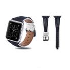 Round Hole Top-grain Leather Wrist Watch Band for Apple Watch Series 7 41mm / 6 & SE & 5 & 4 40mm / 3 & 2 & 1 38mm - 1