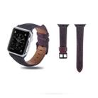 Round Hole Top-grain Leather Wrist Watch Band for Apple Watch Series 7 41mm / 6 & SE & 5 & 4 40mm / 3 & 2 & 1 38mm - 1