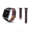 Round Hole Top-grain Leather Wrist Watch Band for Apple Watch Series 7 45mm / 6 & SE & 5 & 4 44mm / 3 & 2 & 1 42mm - 1